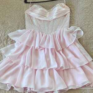 STACEES Pink ruffle dress
